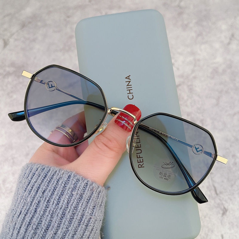 Mắt Kính Chống Bức Xạ Tròng Đa Giác Thời Trang Cho Cả Nam Và Nữ