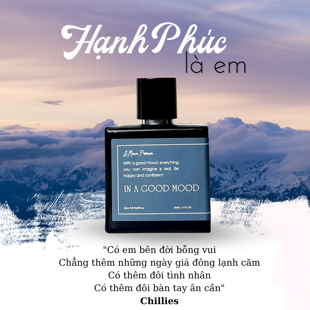 [Amour In A Good Mood] Nước Hoa Nữ Nguyên Liệu Nhập Pháp Hương Dịu Dàng, Thanh Lịch 50ml - Dạng Xịt