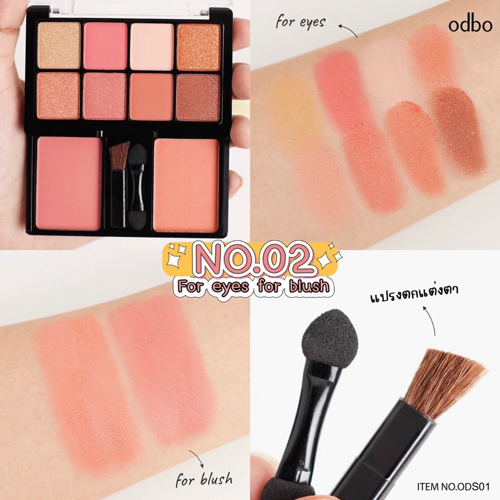 bộ trang điểm odbo thái lan Eyeshadow And Blush Od1022 (20gr)