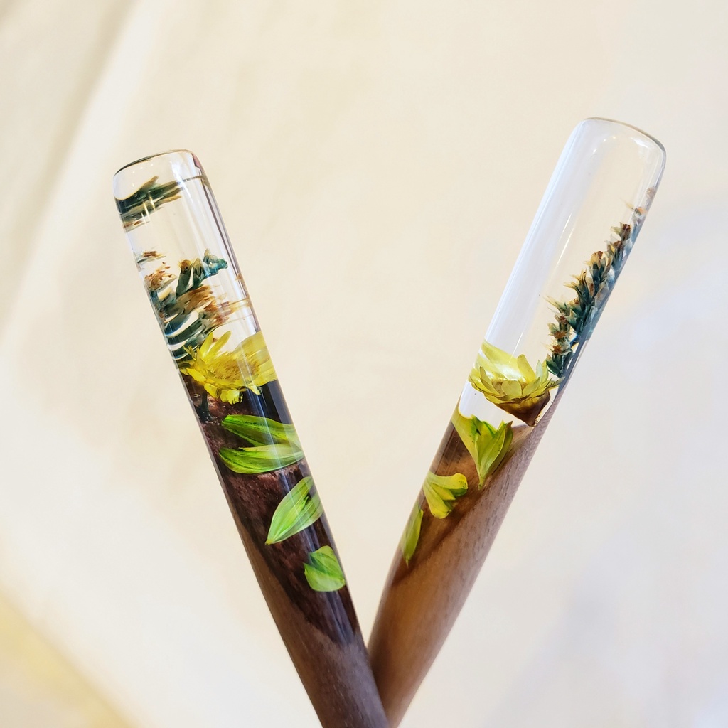 TRÂM CÀI TÓC GỖ - RESIN & SNOWY VÀNG