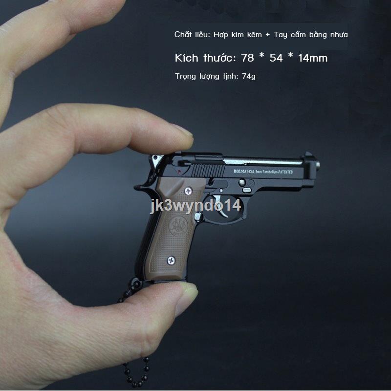 ✢▲Jedi sinh tồn mô hình súng kim loại BERETTA 92F mô hình móc khóa ăn gà vũ khí mặt dây chuyền quà tặng quân sự