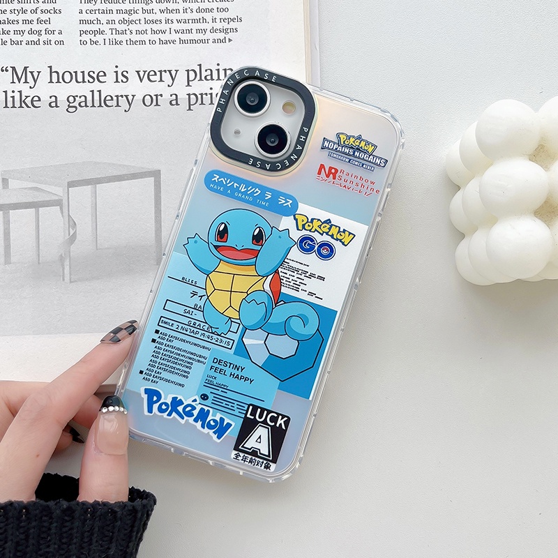 Ốp Điện Thoại Màu Laser In Logo Psyduck Thời Trang Cho iPhone X XS XR 11 12 13 14 Plus Pro Max