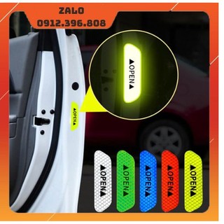 Bộ decal 4 miếng chữ OPEN dán phản quang chống va chạm khi mở cửa xe ô tô xe hơi