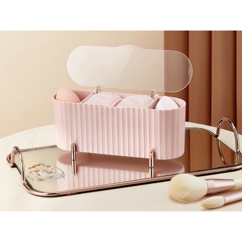 Hộp Đựng Bông Tẩy Trang Bằng Cotton Có Nắp Trong Suốt Tiện Dụng