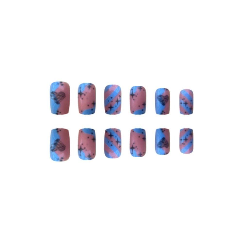 Bộ Móng Tay Giả Có Thể Tháo Rời Họa Tiết Lá Graffiti