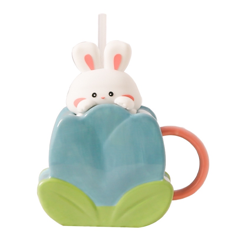 Cốc Uống Nước Bằng Gốm Sứ Cao Cấp Họa Tiết Hoạt Hình Dễ Thương