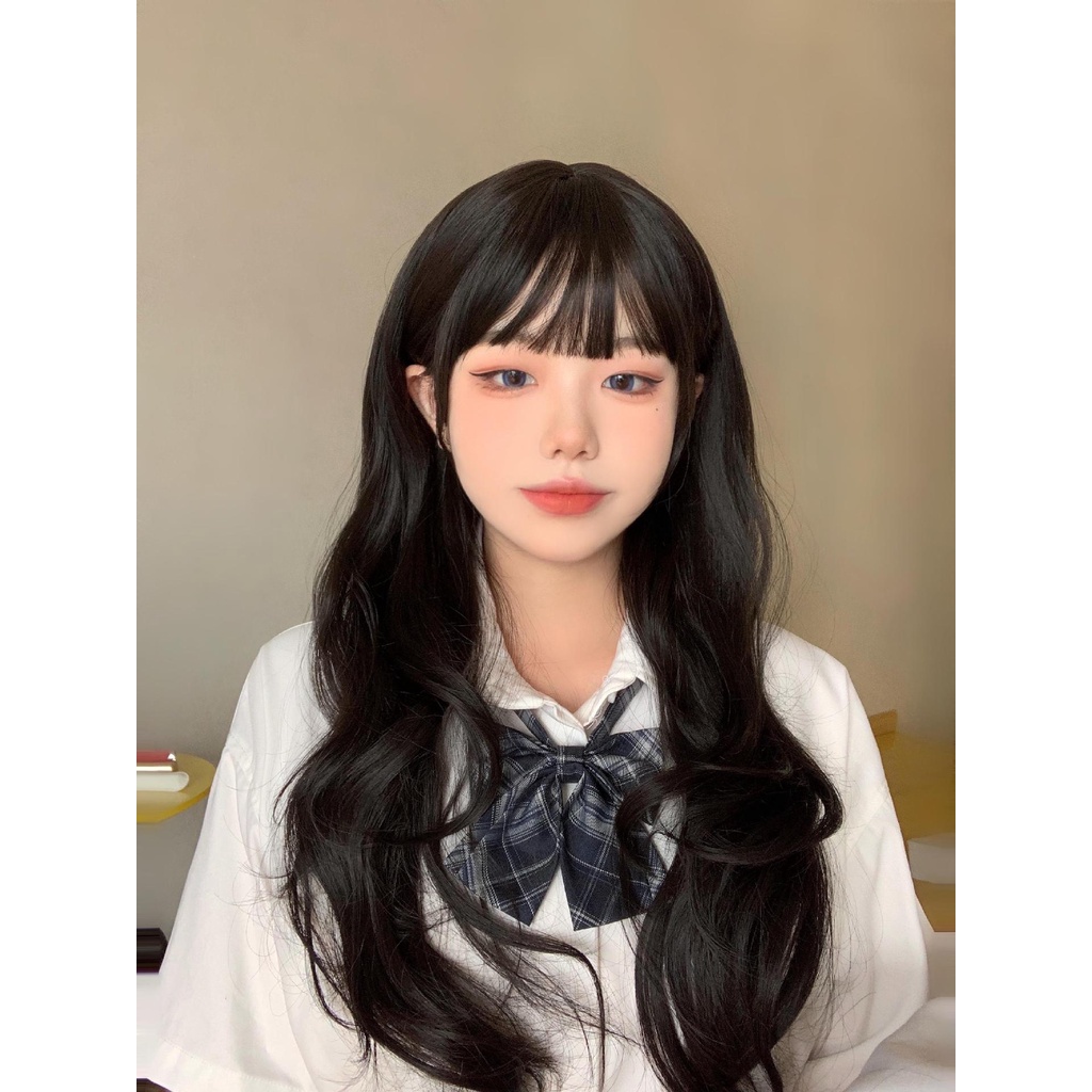 Tóc Giả Dài Xoăn Màu Tím / Hồng / Xanh Dương / Đen / Nâu Dùng Hóa Trang Lolita