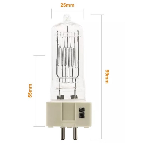 Bóng đèn halogen chân cắm / Searchlight lamp 230V 1000W GX9.5 (ISSA 7327103)