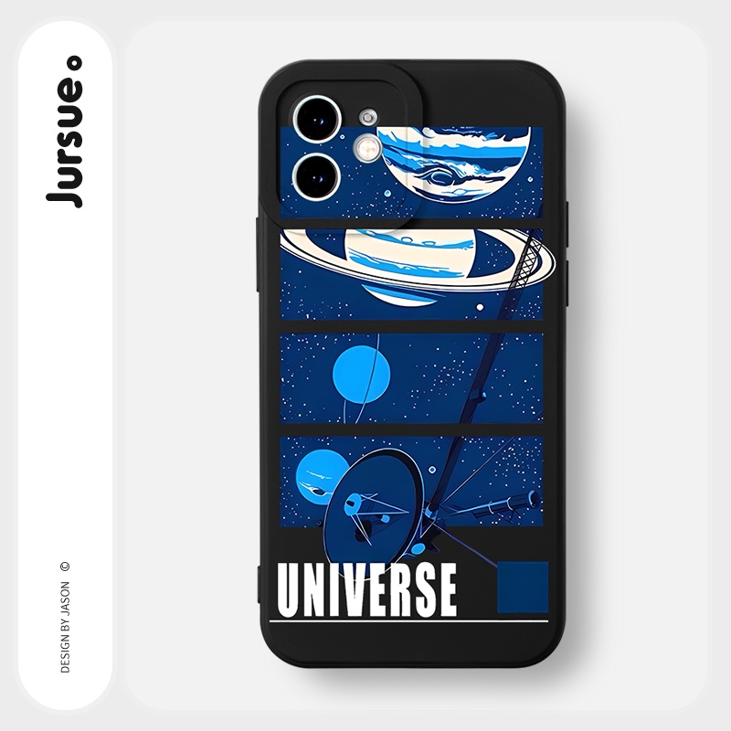 Ốp lưng JURSUE mềm chống bẩn hình độc lạ ngầu nam đen Cho iPhone 14 13 12 11 Pro Max SE 2020 X XR XS 8 7 ip 6S 6 Plus Y2474
