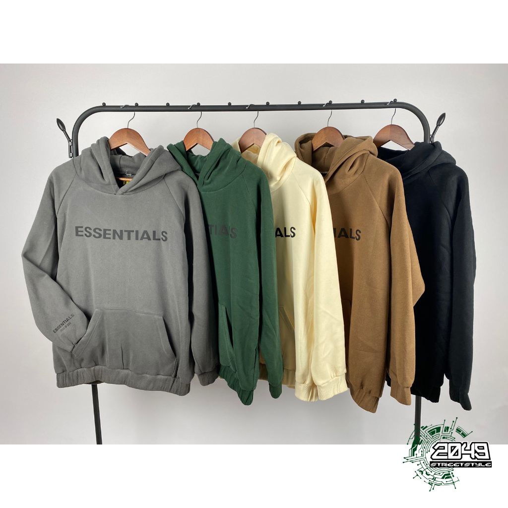 ST42 Áo nỉ hoodie Essentials In cao su nổi 2049Streetstyle , áo nỉ bông unisex nam nữ HÀNG CAO CẤP