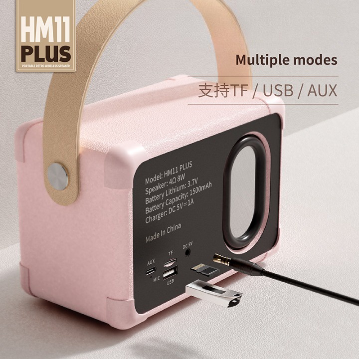 Loa Bluetooth HM 11 Plus kích thước lớn hơn bản HM11 ThườngKhông Dây Phong Cách Vintage Hỗ Trợ FM/AM/SW