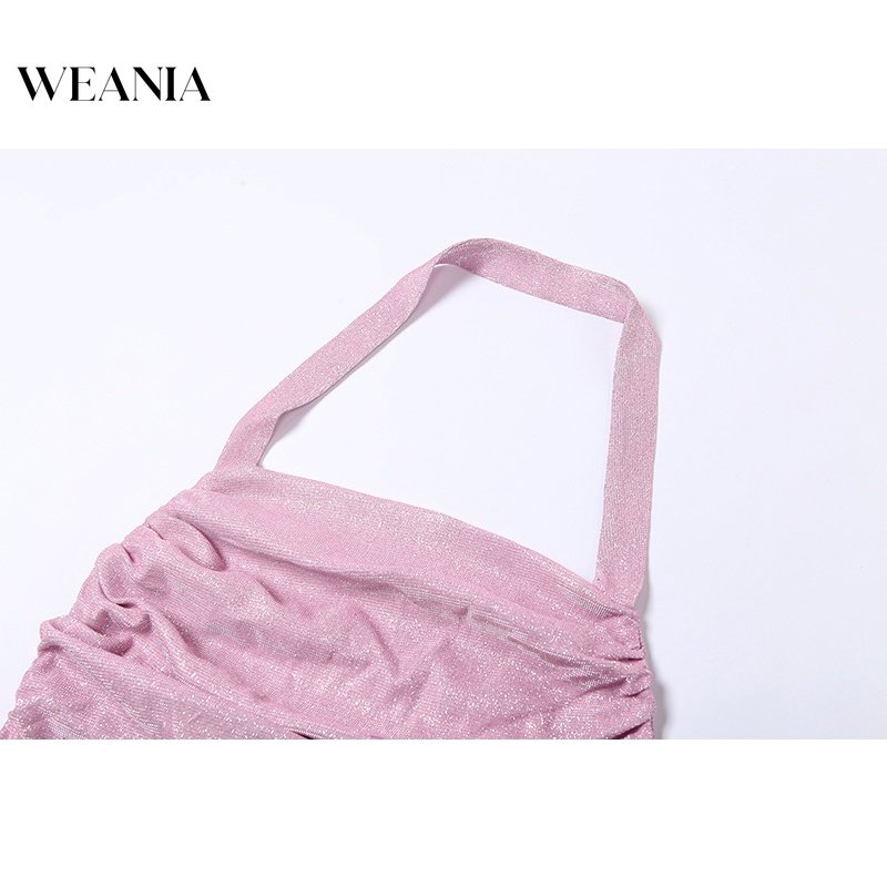 Đầm ôm WEANIA hai dây hở lưng đính kim tuyến lấp lánh quyến rũ cho nữ