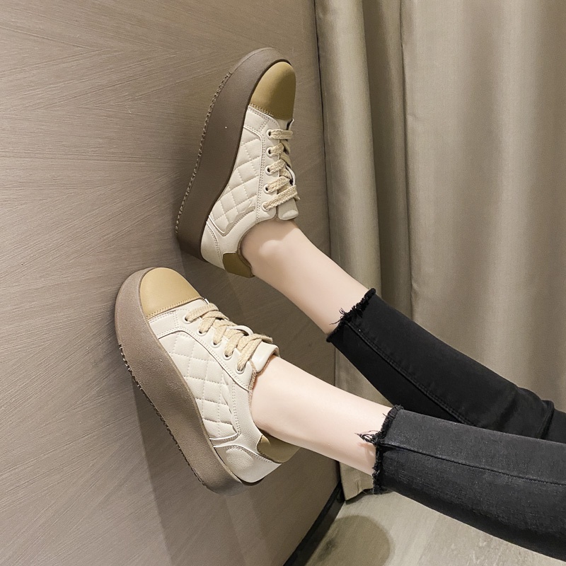 Ielgy Giày Cổ Thấp Họa Tiết Kẻ Ô Màu Sắc Giản Dị Dành Cho Bạn Nữ