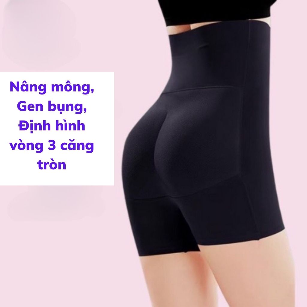 Quần độn mông và hông cạp cao thun lạnh cao cấp, Quần gen nịt bụng định hình giữ eo JOCOSI L9389