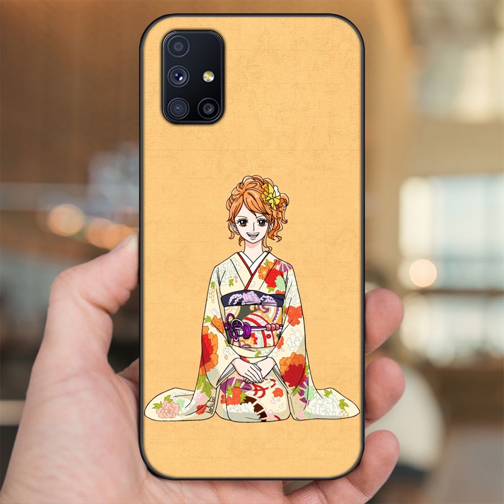 Ốp lưng Samsung M51 viền đen in hình Nami One Piece Đảo Hải Tặc