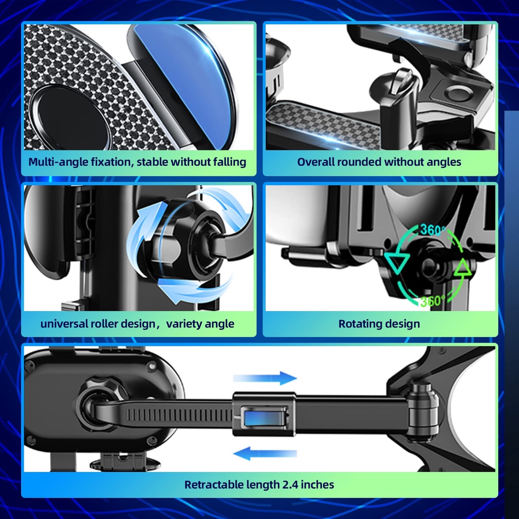 360° Giá Đỡ Điện Thoại Đa Năng Xoay 360 Độ Gắn Kính Chiếu Hậu Xe Hơi