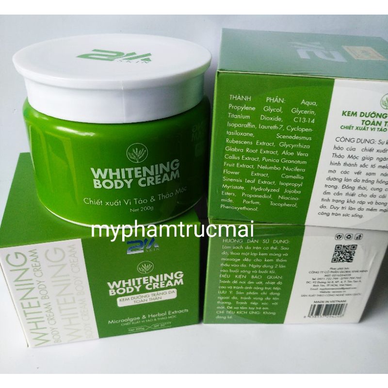 Kem body trắng da vi tảo thảo mộc 2mskin 200g