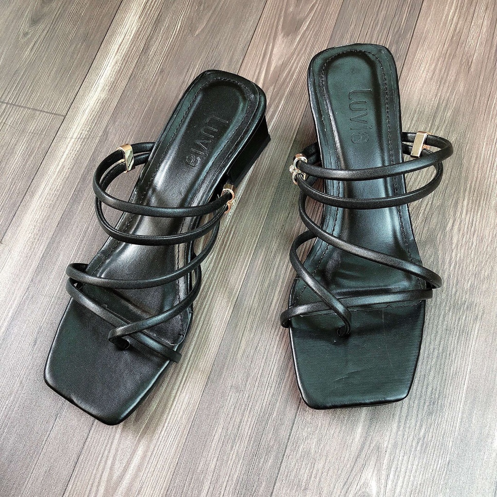 Dép cao gót sandal 4 phân quai mảnh đi làm đi dự tiệc đi chơi Avela 04SD