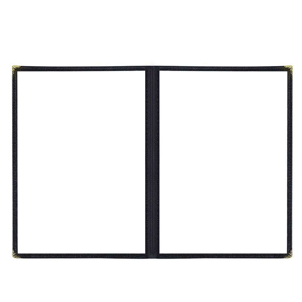 A4 Transparent Foldable DIY Display PU Leather Corner Protection Book Style For Restaurant 2 4 8 Pages Menu Cover