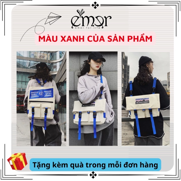 Túi Xách Đeo Chéo Balo Thời Trang 2in1 Cho Nam Nữ Size Lớn Đi Học Đi Làm Phong Cách Unisex Streetwear E'mer 7829X | BigBuy360 - bigbuy360.vn