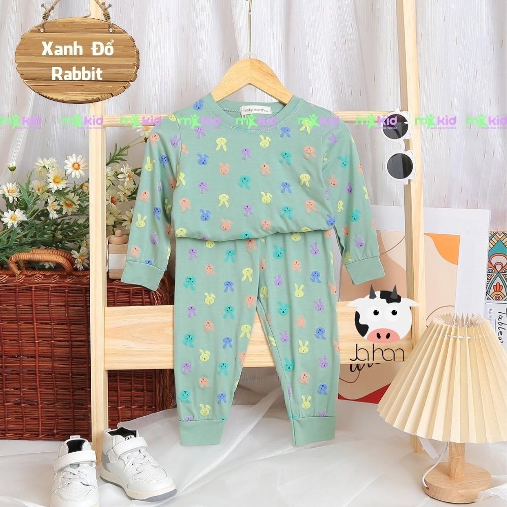 Bộ Thu Đông Cho Bé 💖SIZE ĐẠI 6-26KG 💖 Bộ Thun Lạnh  Dài Tay MK KID Với Họa Tiết thỏ Cho Bé Trai Bé Gái