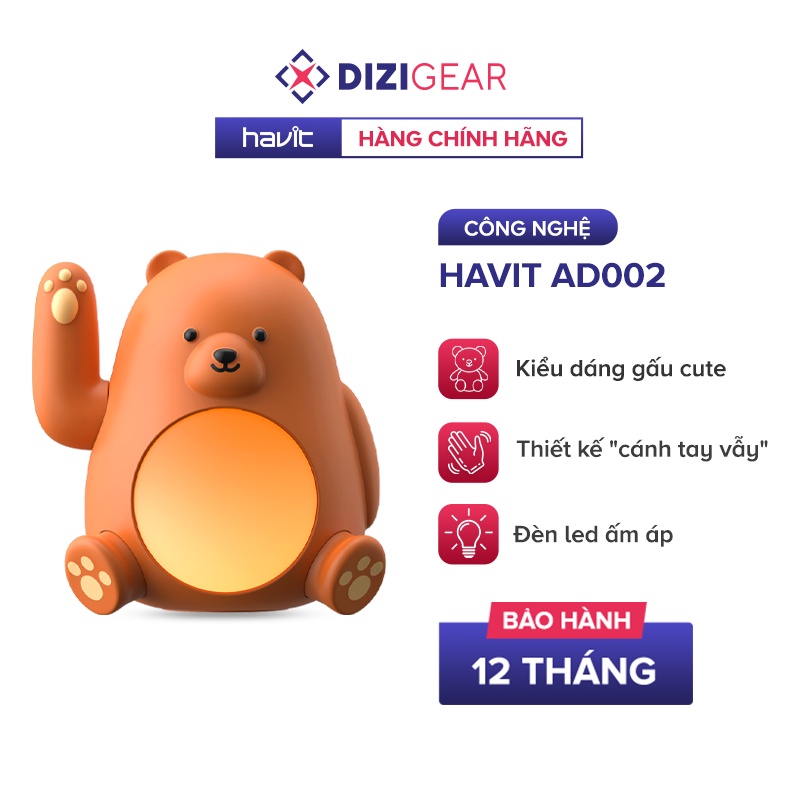 Đèn Ngủ Điều Chỉnh Độ Sáng Havit AD002 - Chính Hãng BH 12 Tháng Dizigear