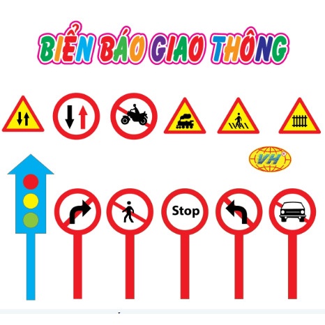 Bộ biển báo giao thông in. Cho trẻ mầm non