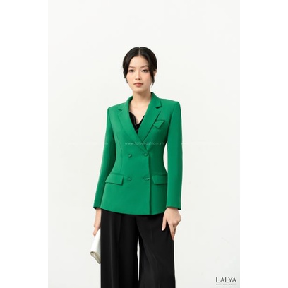 Áo blazer ôm túi tam giác_Xanh_LALYA_AV63