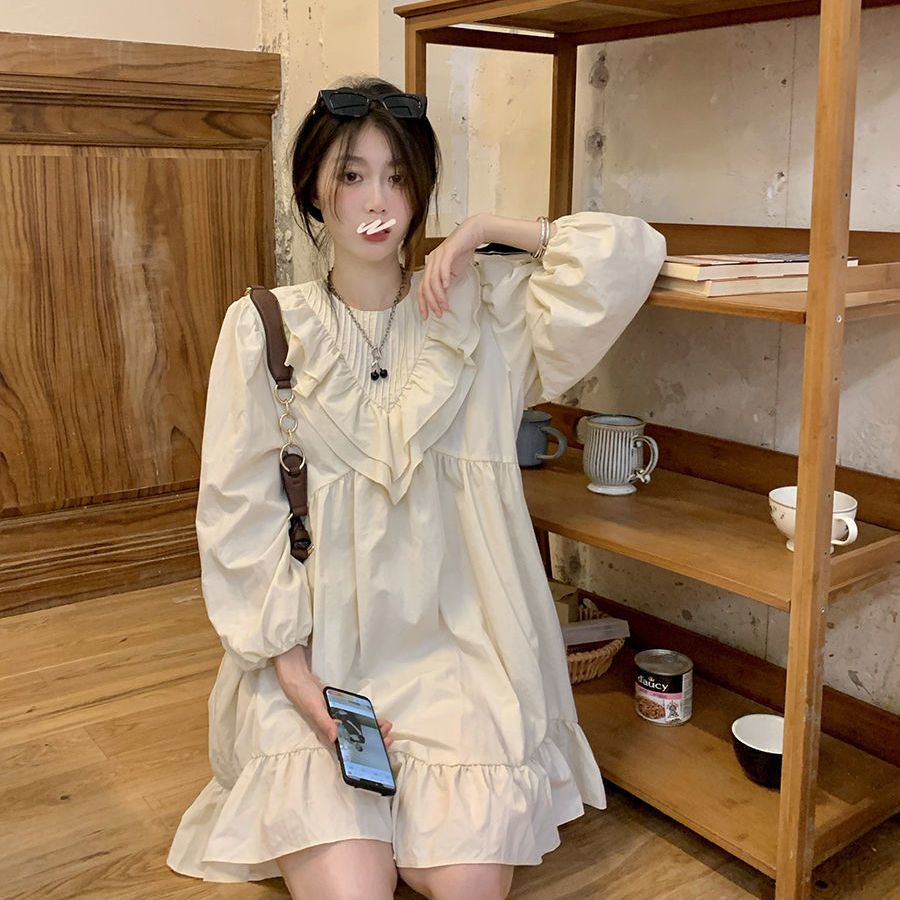 ☑Váy Tay Phồng☑Đầm Tay Phồng Dễ Thương Phong Cách Retro Hàn Quốc Thời Trang Mùa Thu 2022 Cho Nữ
