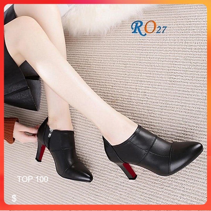 Giày boot bốt nữ cổ thấp 7 phân rosata ro27