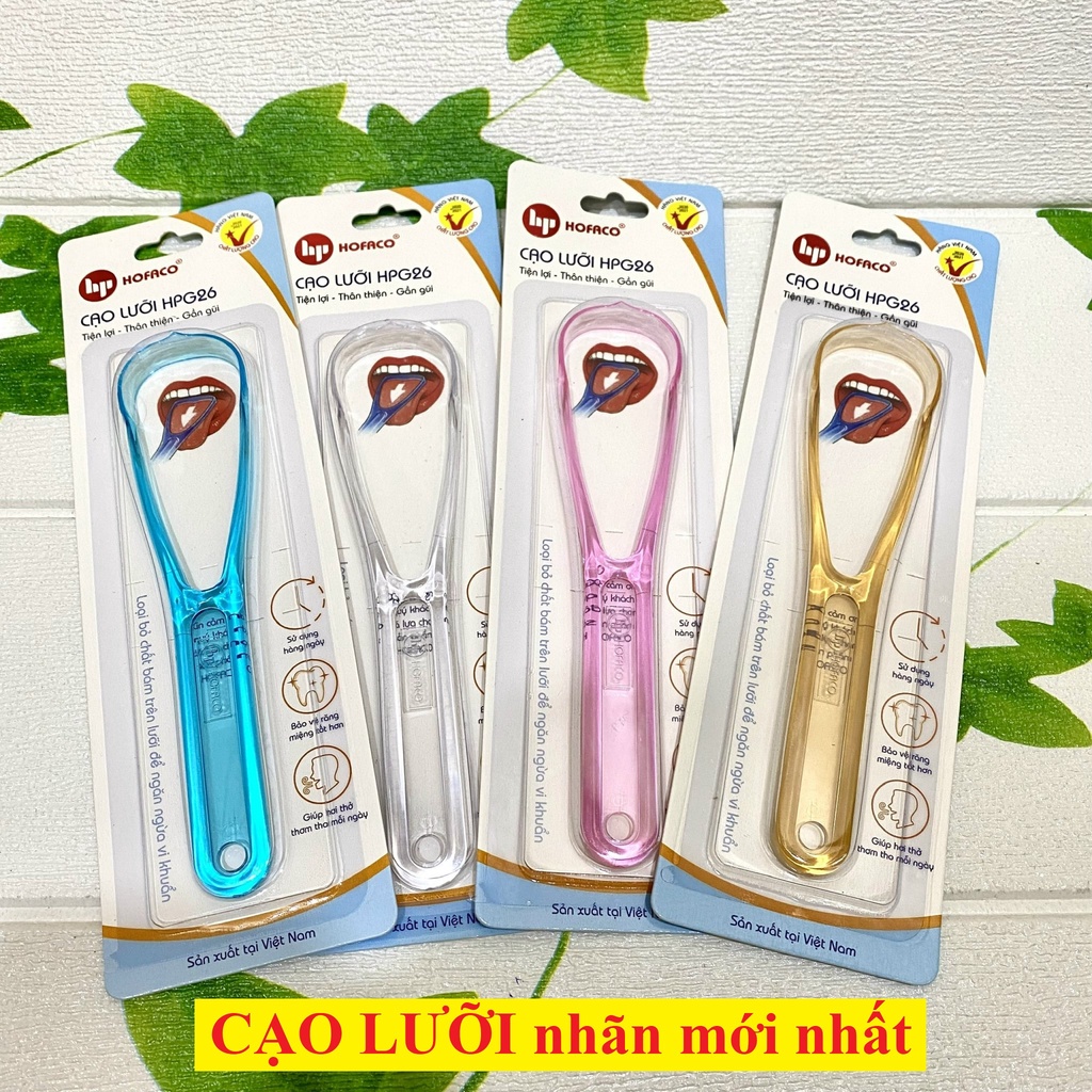 Que cạo lưỡi HPG26 Nhựa HOFACO - Thìa cạo vệ sinh làm sạch lưỡi Hồng Phát