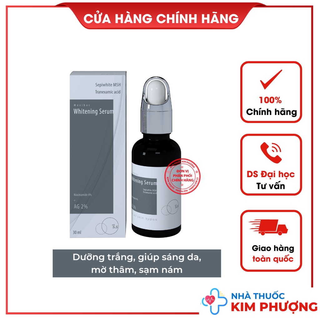 Serum Maxibac whitening sáng da ,mờ nám, giảm thâm Medimap lọ 30ml