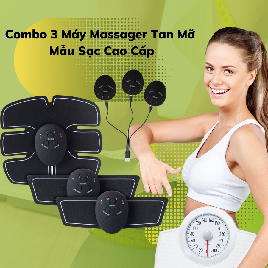 Máy Tập Gym Massage  Đánh Tan Mỡ ⚡NHẬP MỸ⚡ Máy Rung Xung Điện Massage Giảm Mỡ Săn Cơ Thon Gọn Bụng Eo