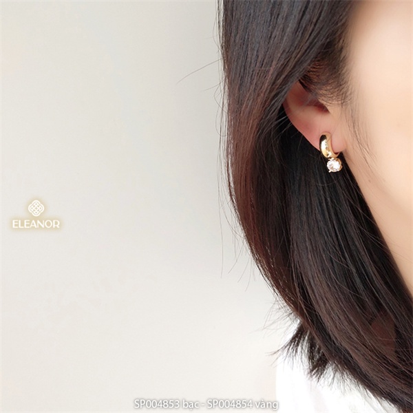 Bông tai nữ Eleanor Accessories viền chữ C phụ kiện trang sức nữ tính đính đá nhỏ xinh