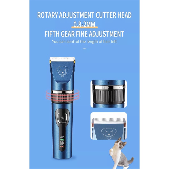 Tông Đơ Điện Cắt Lông Chó Mèo Thú Cưng Có Cổng Sạc Usb Kemei KM CW12