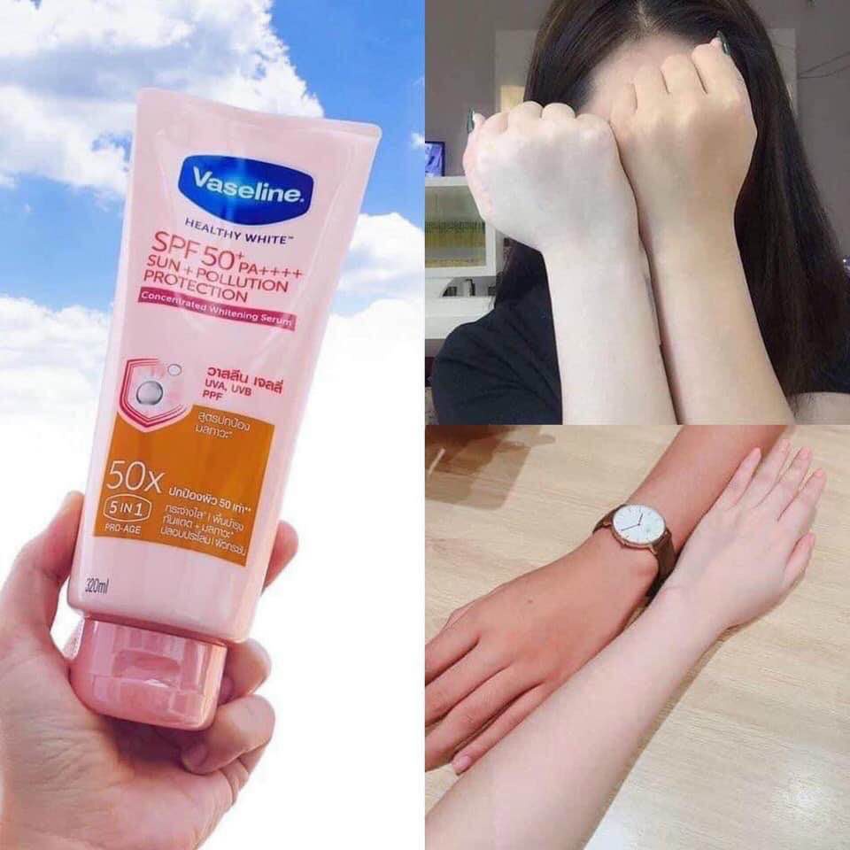 Sữa Dưỡng Thể Trắng Da Vaseline Perfect Serum 50X SPF 50+ Tuýp 300ml Thái Lan