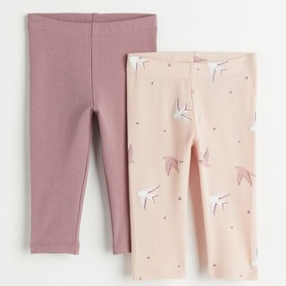 Sét 2 quần legging HM bé gái quần thu đông auth