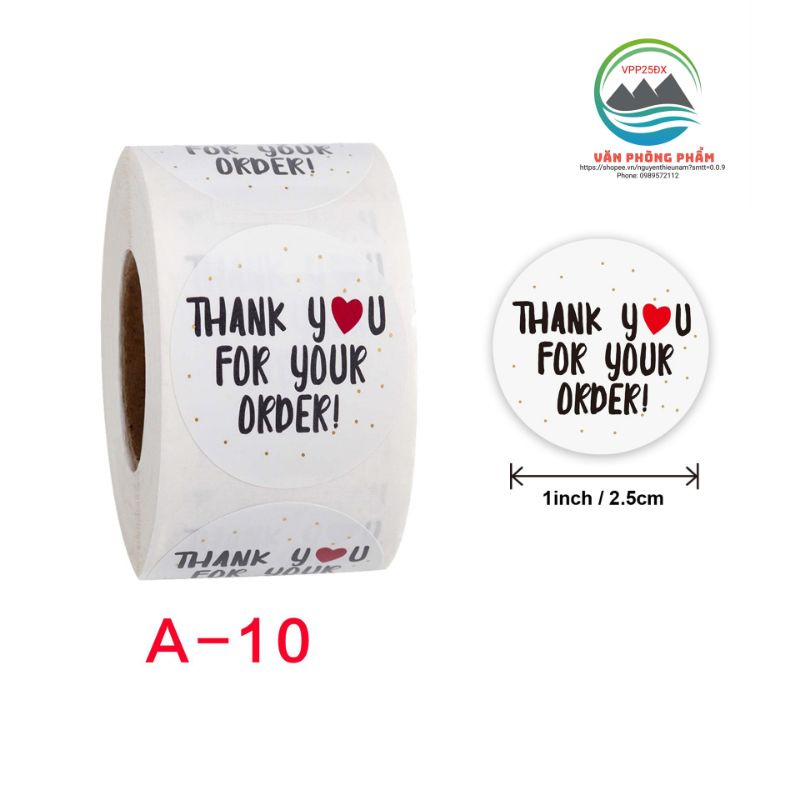 Tem dán Sticker Thank you .