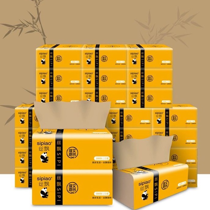 Giấy Ăn Gấu Trúc Loại 300 tờ - Bán Lẻ 1 Gói.