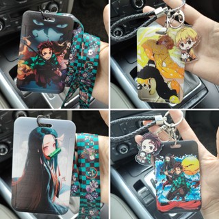Móc khoá thẻ kèm tag nhựa và dây đeo thẻ học sinh sinh viên thẻ nhân viên văn phòng anime Demon Slayer