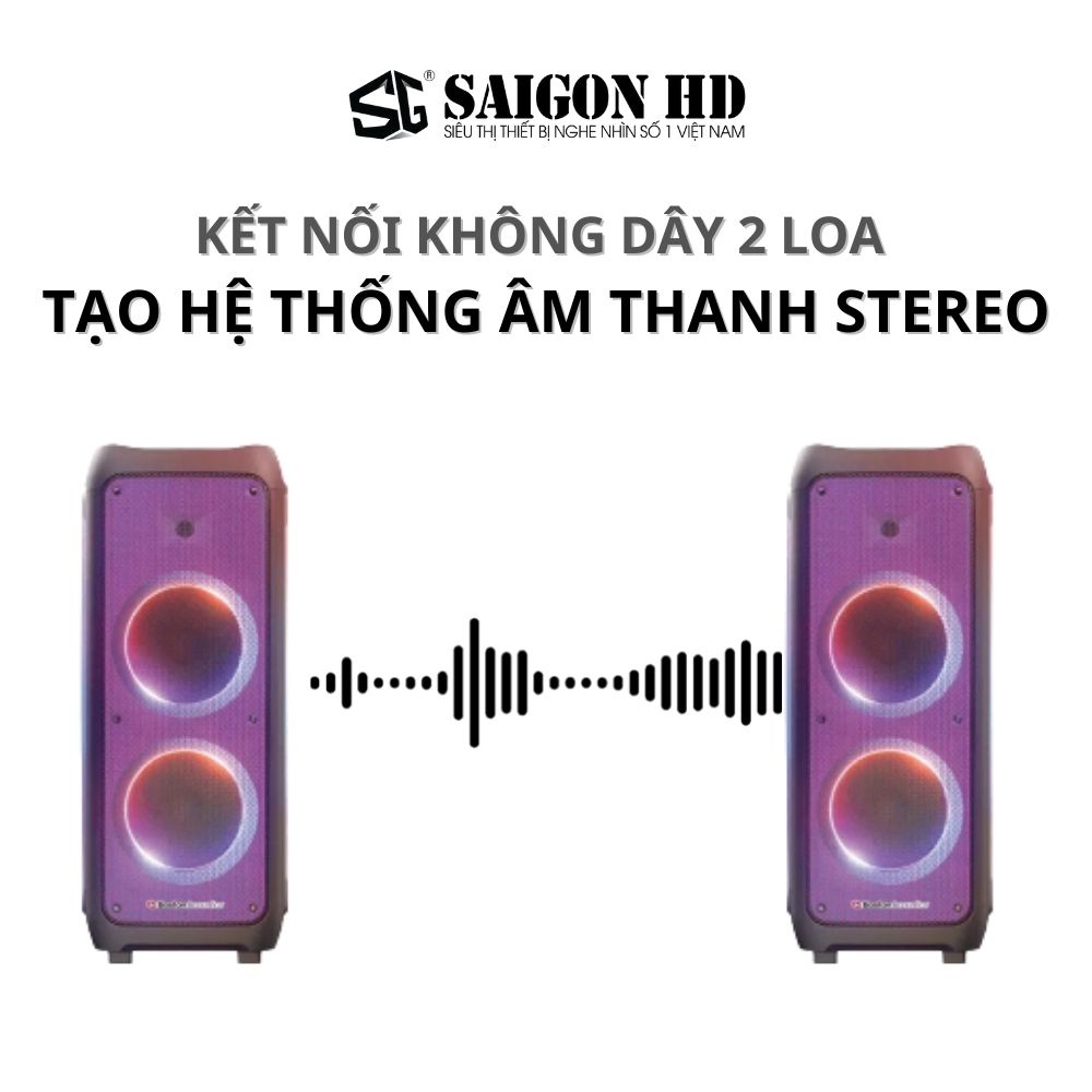 Loa karaoke di động BOSTON ACOUSTICS Party Box BA-1002PB - Hàng chính hãng, pin trâu, tặng kèm 1 micro