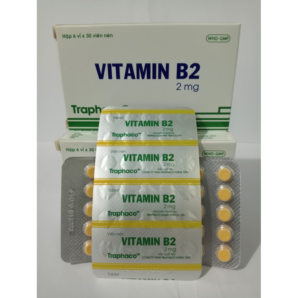 VITAMIN B2 2 MG HỘP 180 VIÊN Dùng hỗ trợ cho người bị viêm lỡ miệng lưỡi, nứt môi..