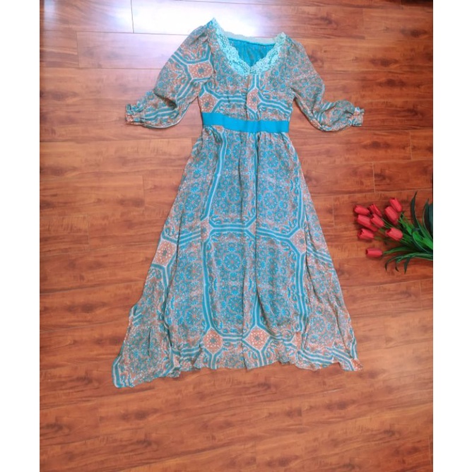 ĐẦM MAXI HOẠ TIẾT THỔ CẨM