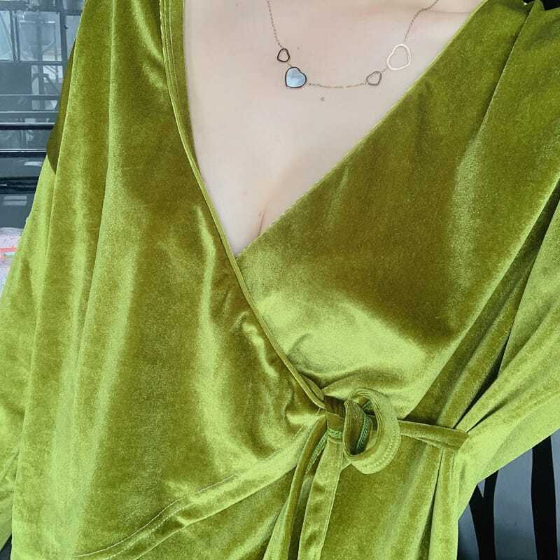 Bộ Đồ Ngủ Tay Dài Chất Nhung Phong Cách Kimono Nhật Bản Thời Trang Thu Đông Quyến Rũ Cho Nữ