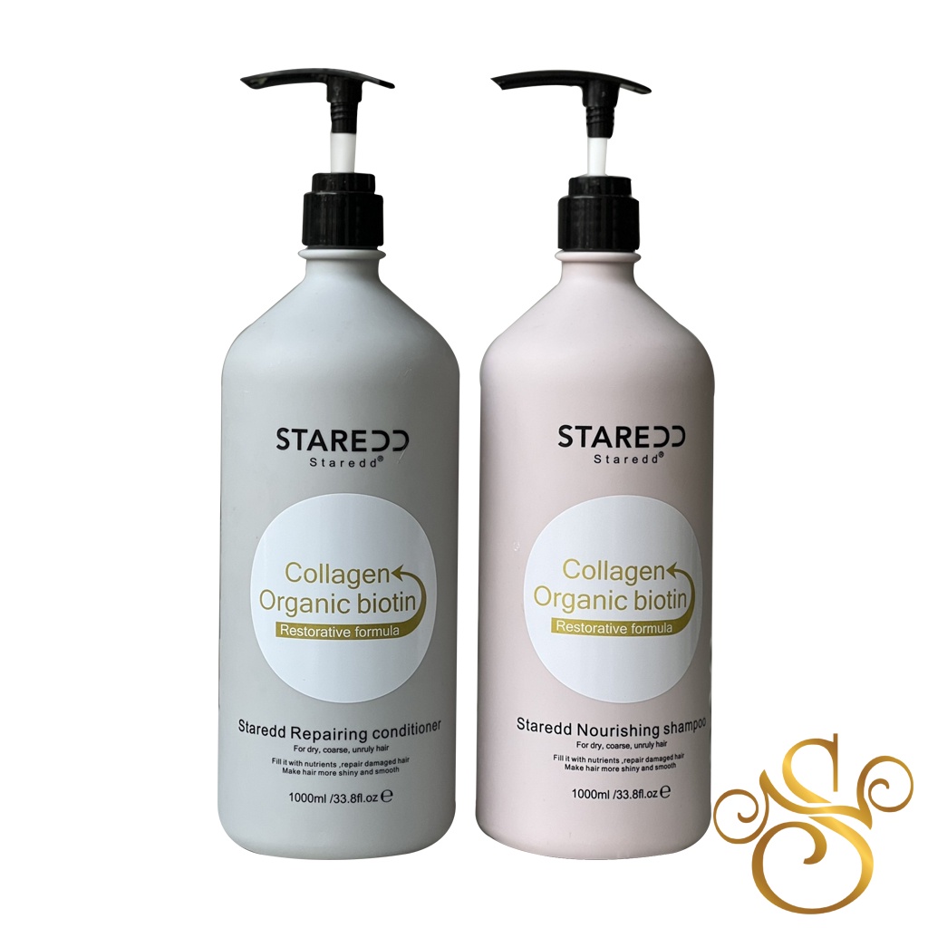 Cặp dầu gội xả Collagen &amp; Organic Biotin Staredd Shampoo &amp; Conditioner 1000ml Nam Sinh Cosmetic