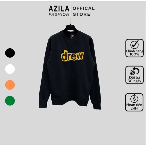 Áo nỉ nam dài tay AZILA Chất liệu nỉ hàn cao cấp in chữ DREW -TD112