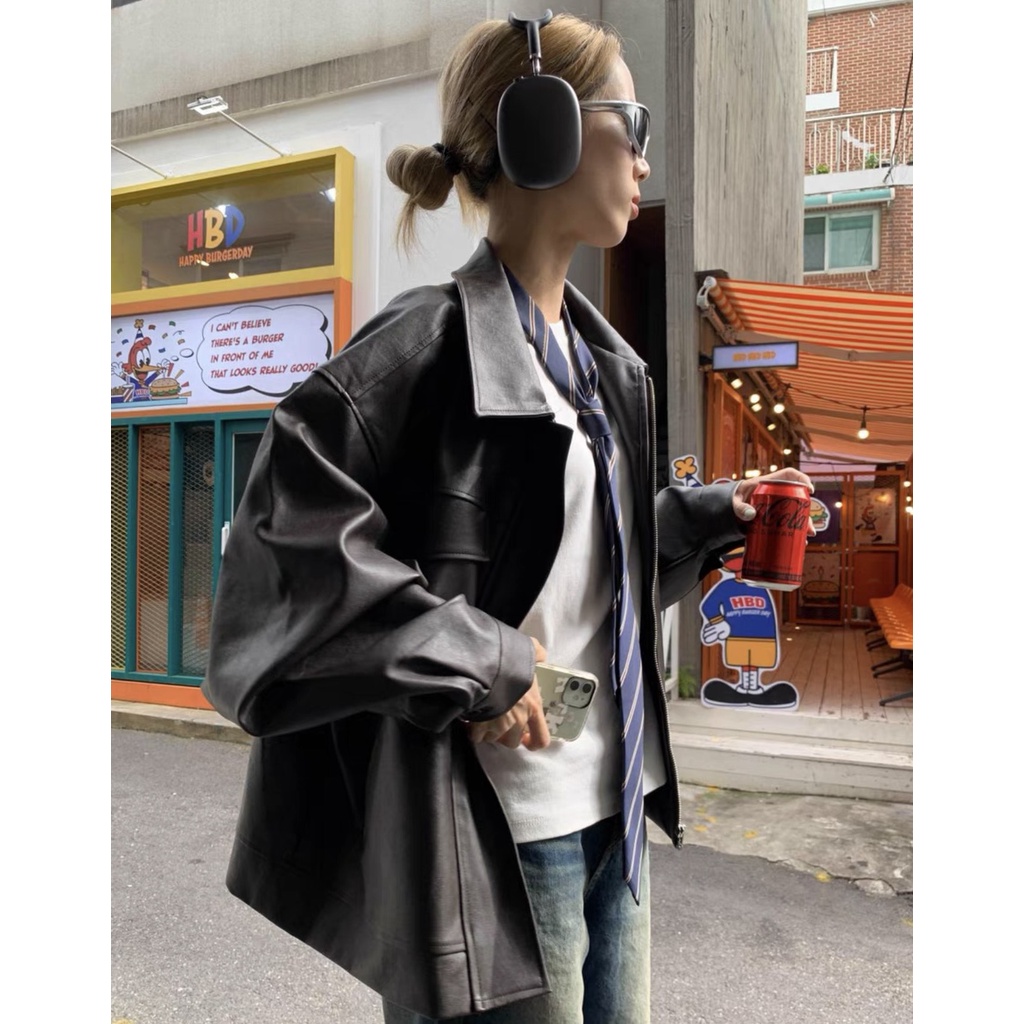 Áo khoác da túi hộp