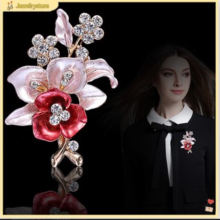 (jewelrystore) Trâm Cài Áo Hình Hoa Có Đính Đá Lấp Lánh Dành Cho Nữ