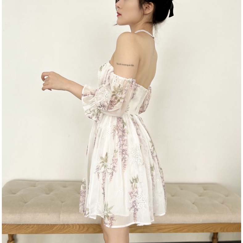 Mell01 dress - Đầm hoa xoè dáng ngắn Onmellem