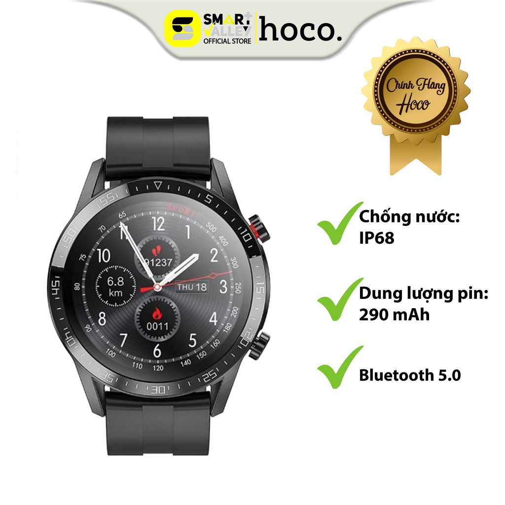 Đồng Hồ Thông Minh Hoco Y2 Cảm Ứng-Kết Nối Bluetooth, Hỗ Trợ Nghe Gọi,Theo Dõi Nhịp Tim, Thể Thao,Chống Nước
